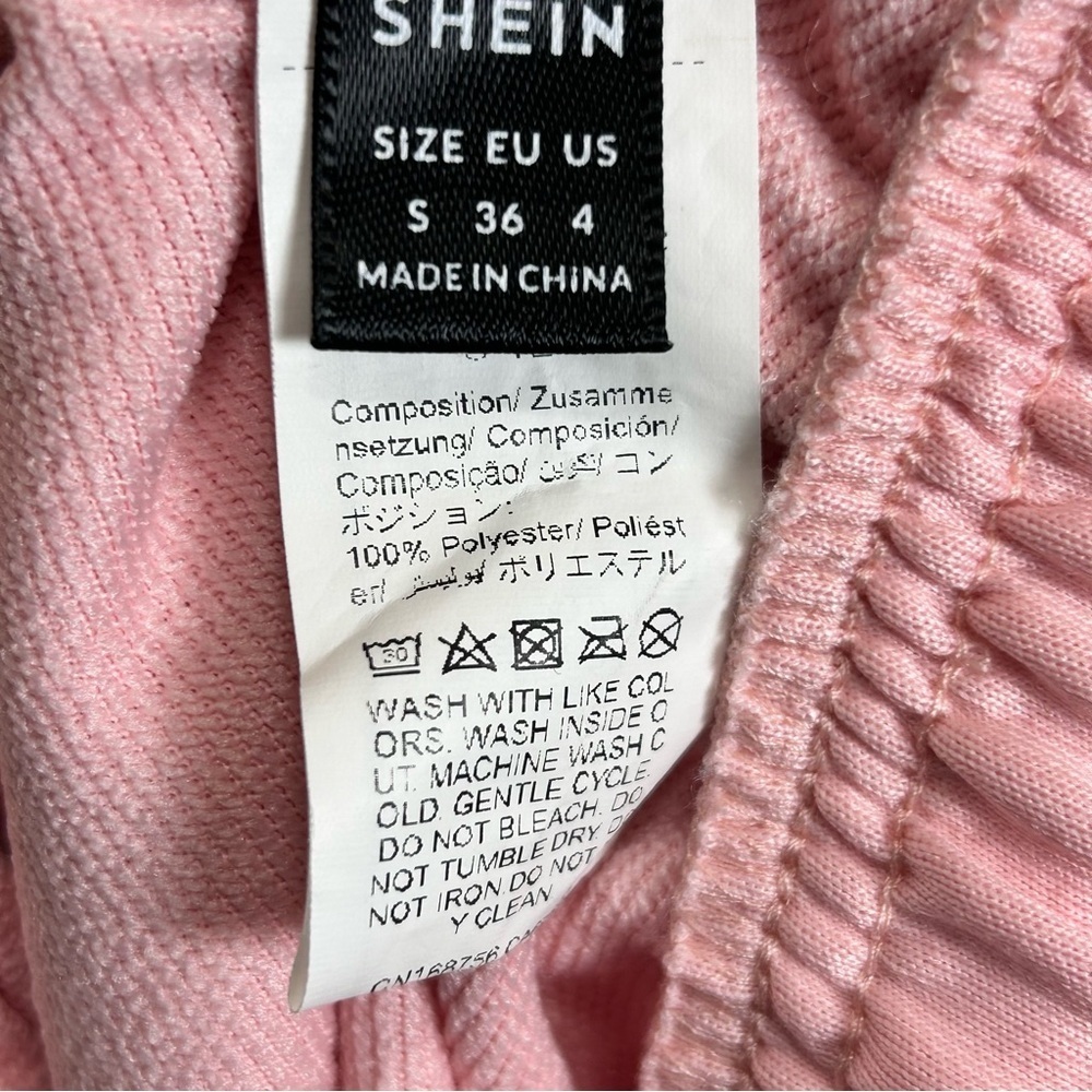 SHEIN Pink Jogger Track Pants Bow Print Size S - Picture 4 of 11